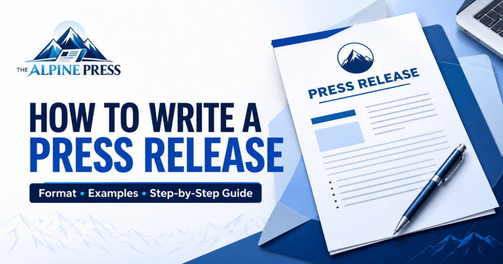 Press release format showing headline, dateline, quote and media contact sections